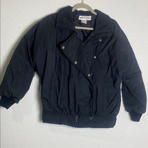 Obermeyer Vintage Style black Bomber Jacket Size 8